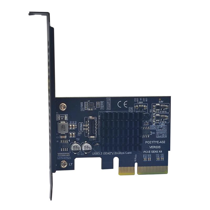 Карта расширения USB 3.2 Gen 2x2 20 Гбит/с на чипе Asmedia ASM3242 - PCI-E 4X на Type-C
