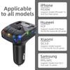 Автомобильное зарядное устройство Bluetooth 5.3 30 Вт PD Type C с двумя USB для быстрой зарядки, с подсветкой