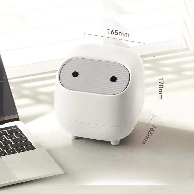 Корзина для мусора Маленькая корзина для бумаги контрастного цвета Мини-милый двухслойный небольшой мусорный бак нажимного типа Настольный инструмент для хранения Мусорная корзина