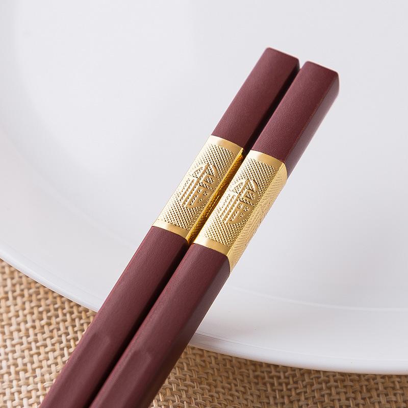 1 пара палочек для еды, бытовые палочки из красного сплава для еды, палочки для еды для свадьбы, банкета, вечеринки, китайские корейские палочки для еды, посуда