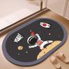 Новый мультяшный милый овальный коврик для пола из диатомовой грязи с животными, ванный коврик с высокой водопоглощающей способностью и быстрой сушкой, нескользящий коврик для детской комнаты