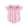 Baby Girl Summer Romper Classic Sleeveless Plaid Print Smocked Bodysuit Newborn Playsuit