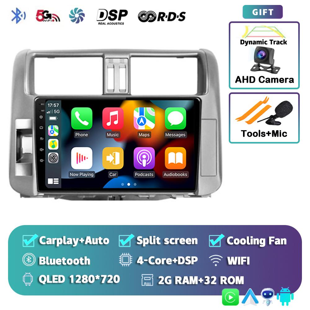 Android 14 Carplay автомобильное радио для Toyota Land Cruiser Prado 150 2009-2013 Мультимедийный видеоплеер Навигация Стерео Головное устройство DSP