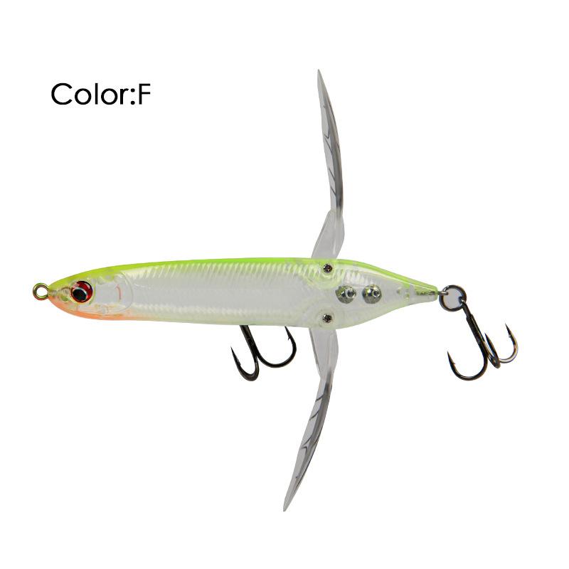 LETOYO Stainless Steel Surface-Action Tractor Lure Artificial Hard Bait Floating Topwater Popper 80mm 66g Dragonfly-Style