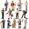 Plastic Farm Figures: Farmer, Woman, Ranch Worker, Police