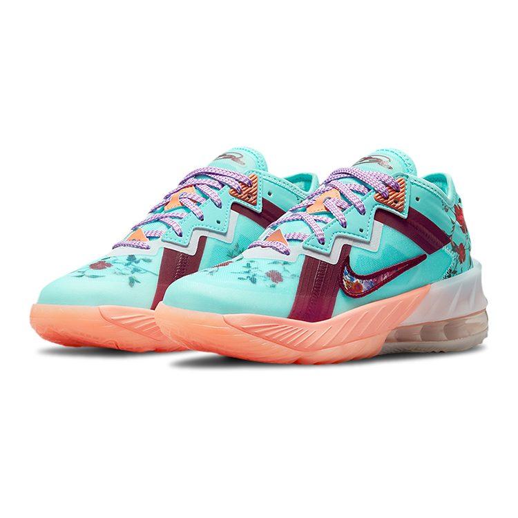 Nike Кроссовки для баскетбола Lebron 18 Low Floral Низкие Сине-красные Унисекс DN4177-400