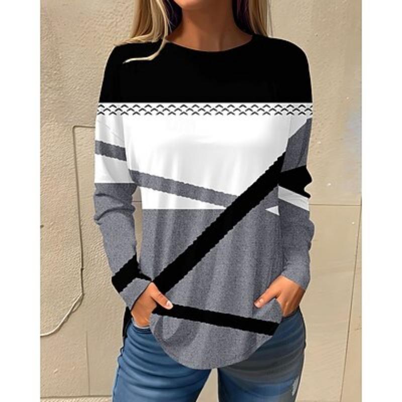 Женская футболка с простым цветочным принтом, длинный рукав, стандартные топы с круглым вырезом, праздничные выходные, белая, розовая