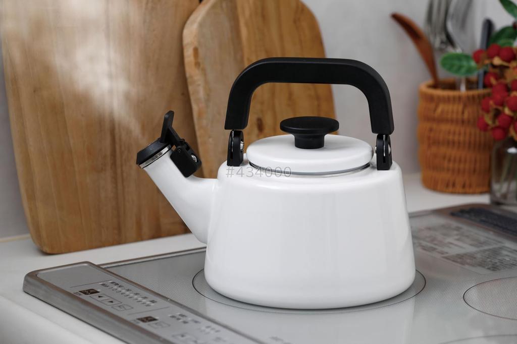 Fuji Enamel Cotton Plus Whistle Kettle 2.1L White CTP-2.1WK.W