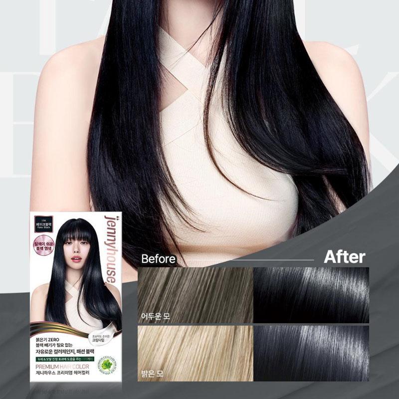 JENNY HOUSE Премиальный крем-краска для волос – Иссиня-черный (1FK)