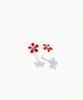 Серьги-гвоздики Bonbeau Shining Color Flower Pin Серьги с цветами из кубического циркония на серебряной основе 925 пробы