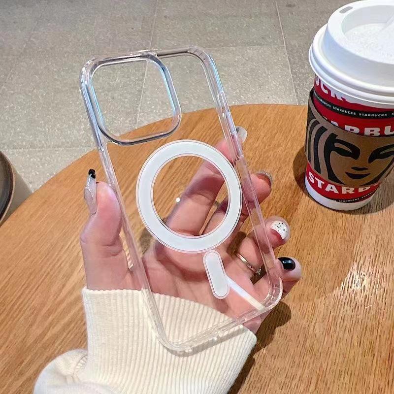 Магнитный чехол MagSafe для iPhone 16 Pro/13 Pro, прозрачный акрил, все включено, совместимо с Apple 16e