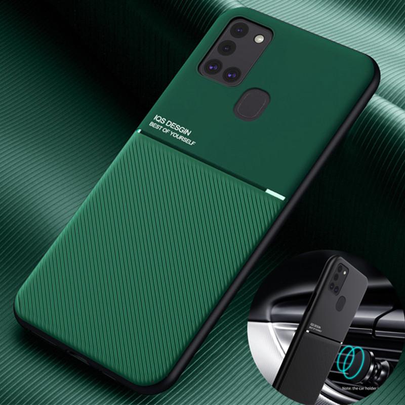 Автомобильный чехол с магнитным держателем для Samsung Galaxy A21S A 21S, тонкий кожаный матовый чехол с текстурой для Galaxy A21 SA 21 51 71 M30S Coque