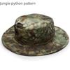 Python Pattern Military Camouflage Bennie, Summer Sun Fisherman Hat