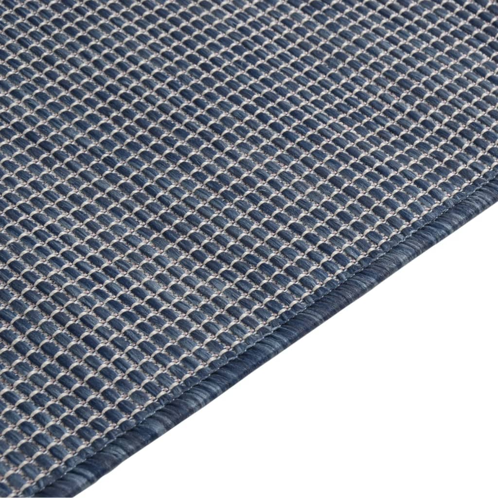 Outdoor Flat Woven Rug 120 x 170 cm Blue