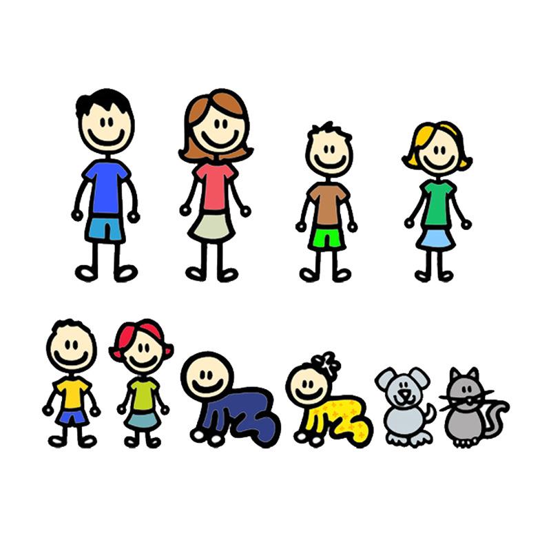 Счастливая семейная наклейка на автомобиль, детские игровые наклейки, Стайлинг кузова автомобиля, мультяшная виниловая наклейка, забавное украшение, авто наклейки