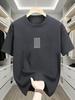 100 Cotton Unisexs Oversized Tshirt Breathable Short Sleeve Round Neck With Minimalist Black Grid Pattern Printca