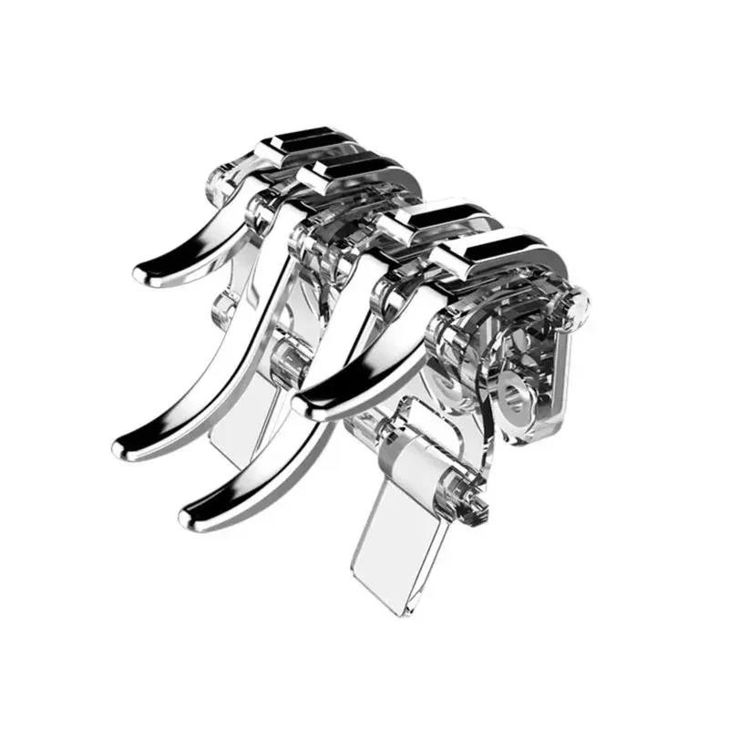 W6 Mobile Phone Game Trigger 6 Finger Aim Shooting Free Fire L1R1 ABS Key Button Gaming Joystick Controller for IOS Android PUBG 1
