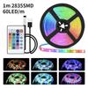 SMD 2835 1 M USB LED Strip Light with 60 LEDs RGB Tape  Light Strip Remote Control Flexible Tape Diode with TV Backlight Indoor Decoration
