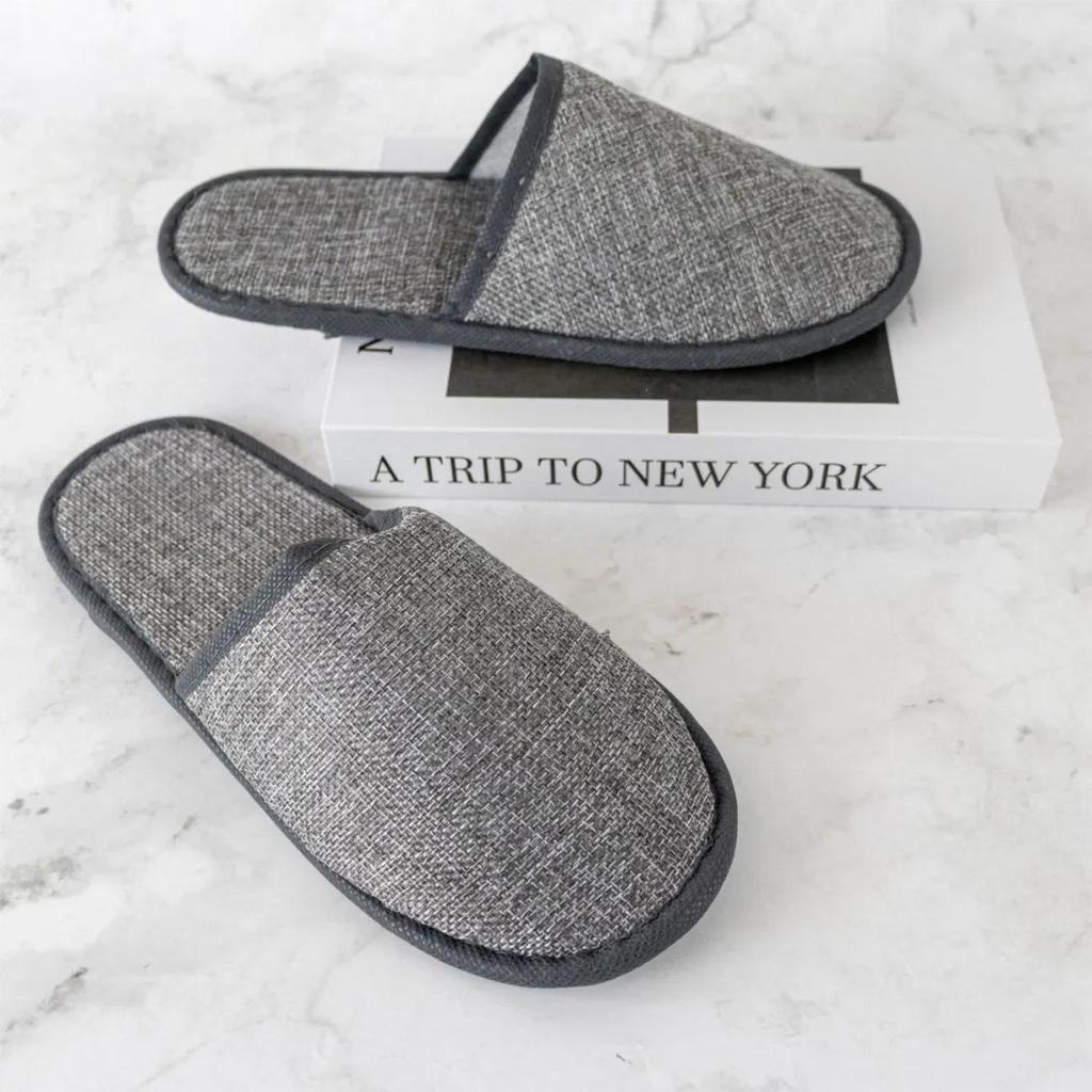 Thickened Non-Slip Disposable Slippers for Hotels, B&Bs, Beauty Salons, Home Hospitality - Cotton & Linen, Breathable