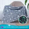 Double-Sided Luminous Flannel Blanket - Fluorescent Print for Summer & AC Use, Kids' Blanket