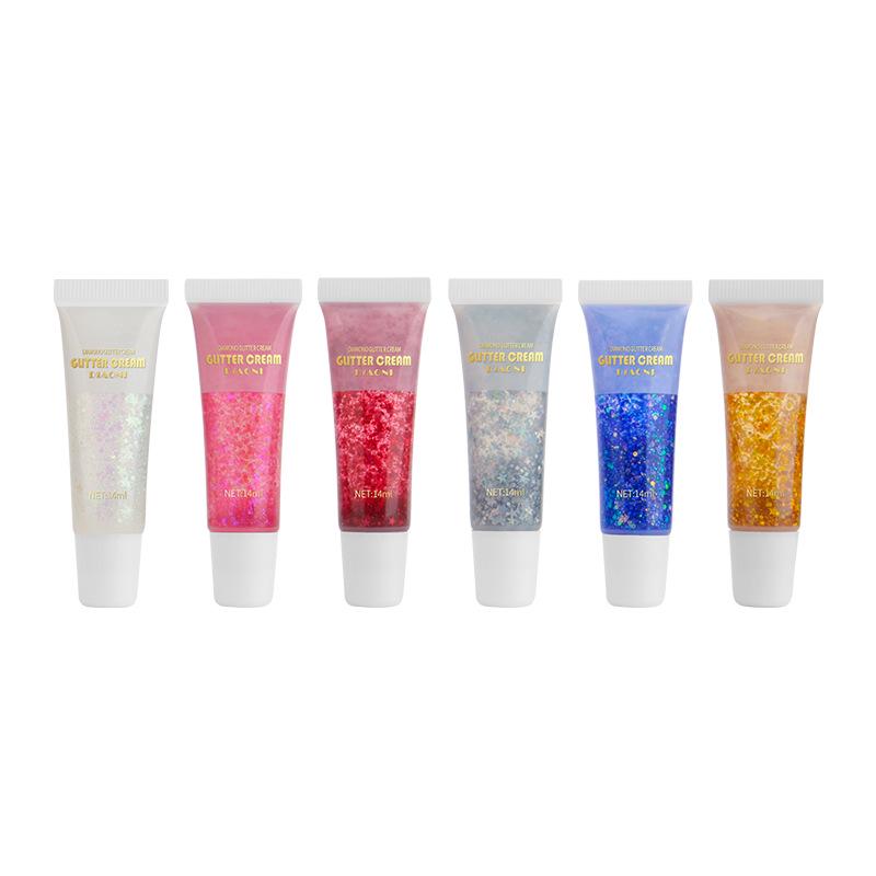 Цветной поляризованный гель с пайетками: Макияж для лица, тела, губ и теней для век «Чешуя русалки»