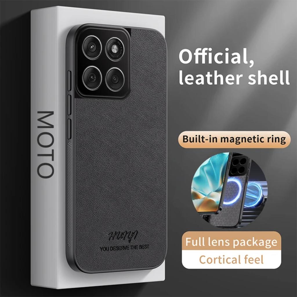 Кожаный чехол для Motorola Edge 60 Fusion 5G Edge 60s Автомобильный магнитный держатель Беспроводная зарядка Силиконовый чехол для телефона MOTOEdge60Fusion