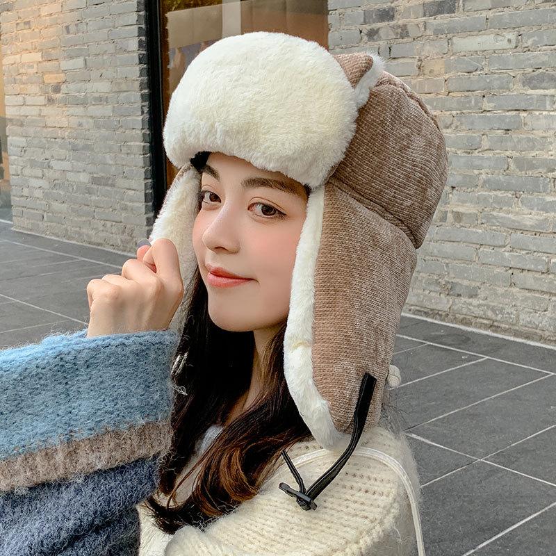 Женские зимние шапки-бомберы с милыми кошачьими ушками, модная кепка-ушанка-авиатор, уличная лыжная шапка-ушанка с пряжкой
