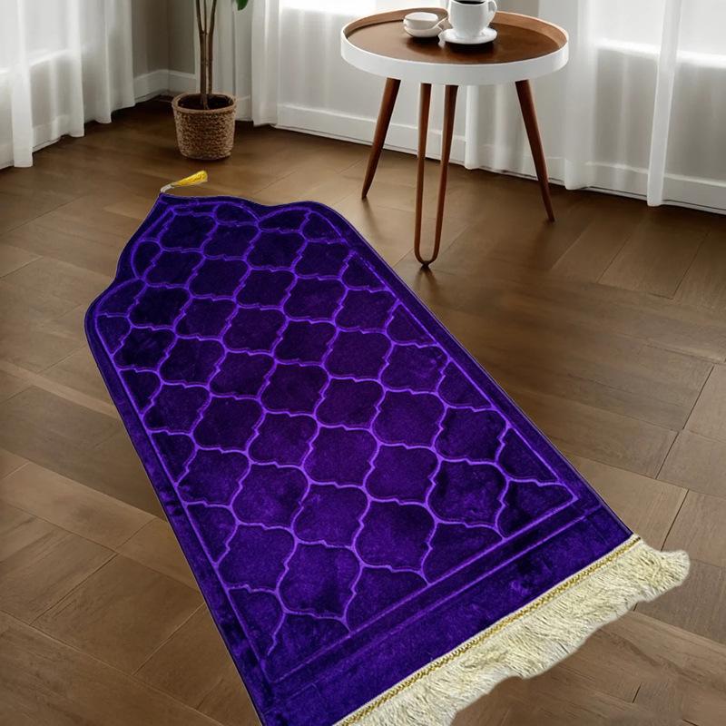 Cross-border Thick Raschel Prayer Mat with Irregular Embossed Design