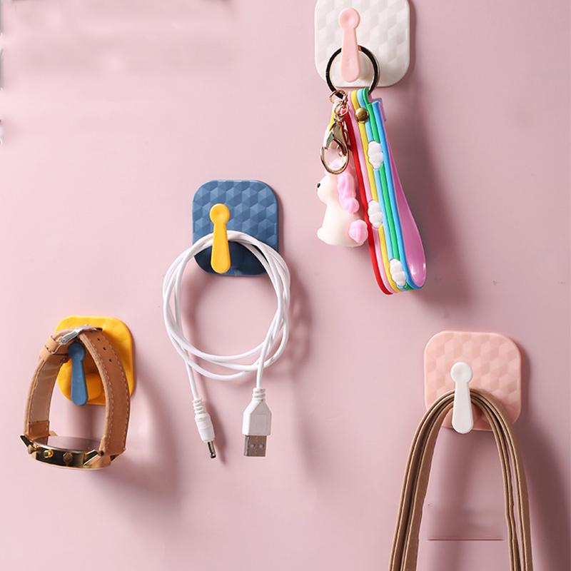 Многофункциональный кухонный бытовой ключ для ванной комнаты крючок для ключей без дырокола, не оставляющий следов, липкий крючок для дома, контрастный цвет, наклейка на крючок для одежды, изящные ювелирные изделия