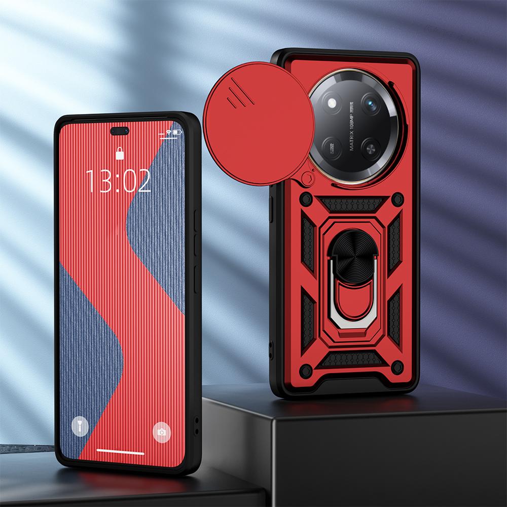 KEYSION Противоударный чехол для HONOR X9c 5G Slide Camera Защитное кольцо Подставка для телефона Задняя крышка для Huawei Honor Magic 7 Lite 5G