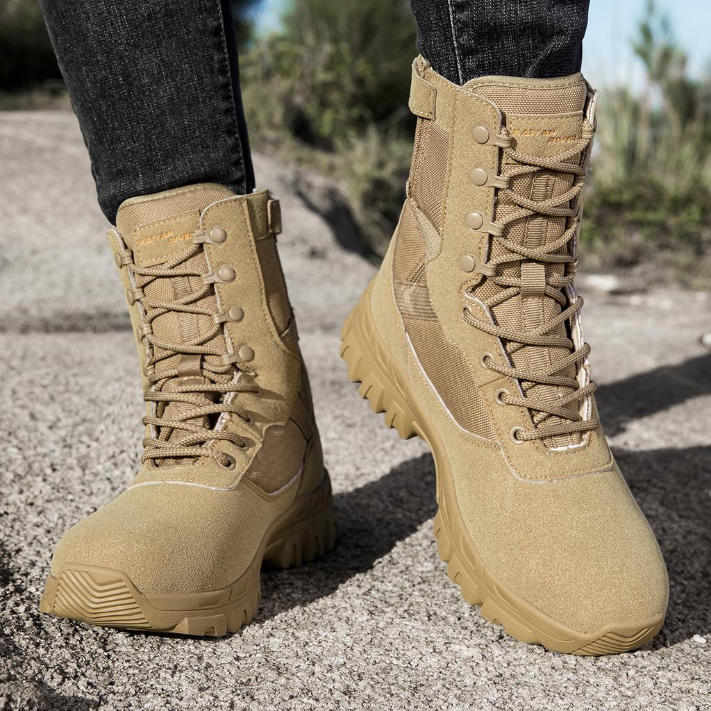 Мужские пустынные боевые ботинки боковая молния мужские ботинки для улицы мужская обувь для хайкинга тренировочные тактические ботинки износостойкая мужская обувь