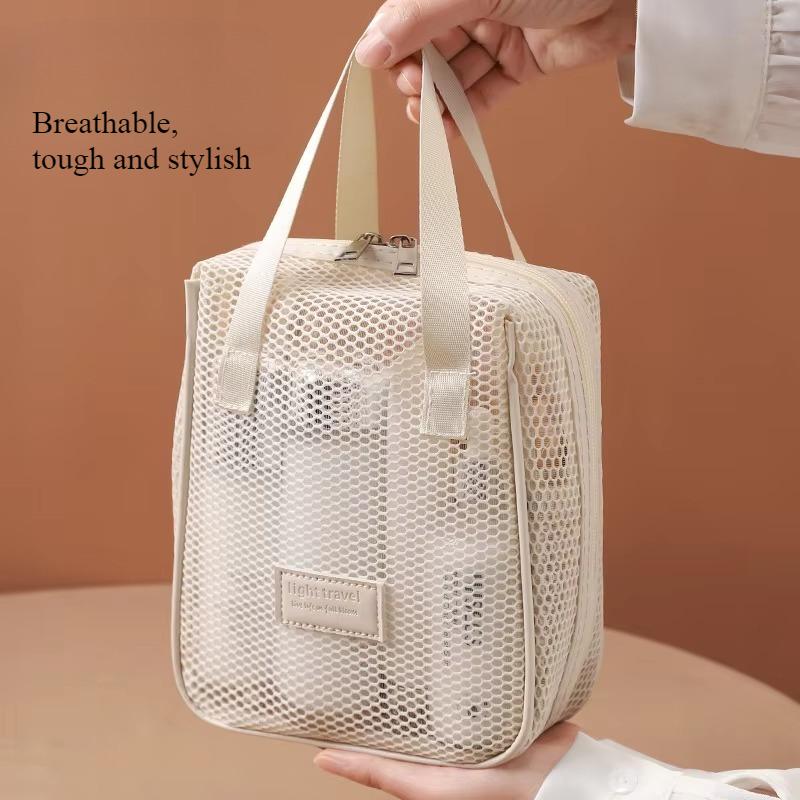 Сетчатая косметичка, большая вместимость, ощущение высокого класса, ручная многофункциональная перегородка, для путешествий, ухода, сумка для хранения для женщин