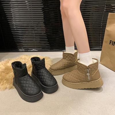 Новые поступления зимние повседневные женские ботинки из искусственной кожи с круглым носком на плоской подошве, удобные короткие модные зимние ботинки на платформе с застежкой-молнией