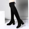 Женские сапоги, замшевые сапоги выше колена, сексуальные сапоги на высоком каблуке, женская обувь, тонкие сапоги до бедра