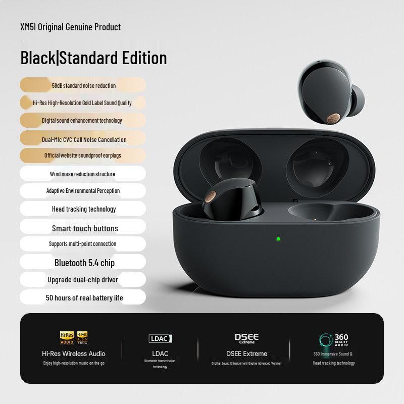Huaqiangbei 2026 XM5 Bluetooth Earbuds: Government-Subsidized, True Noise-Cancelling, Bone Conduction, Wireless, High Sound Quality.