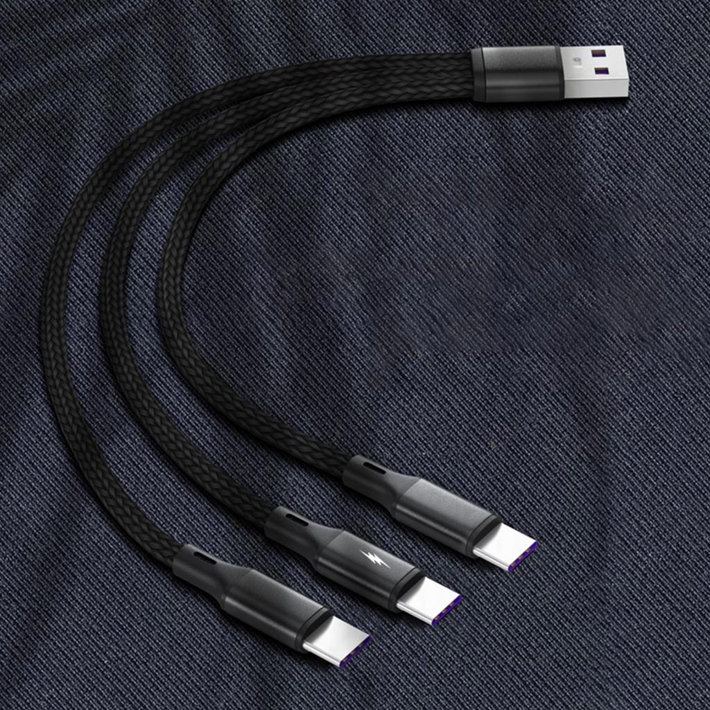 3-в-1 USB-кабель, USB на 3x Type-C Разъем Шнур питания Провод Быстрая зарядка Зарядная линия Удлинительный кабель