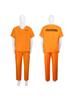Halloween Prisoner Costume Orange Prison Uniform Set for Adults Men and Kids Role Play