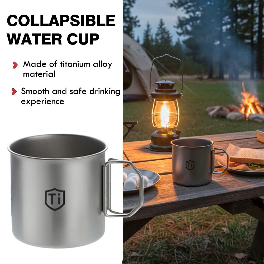 Складная титановая чашка для воды, очищающая, для пикника на природе, специальная, антибактериальная, портативная, толстая и ударопрочная, кофейная чашка