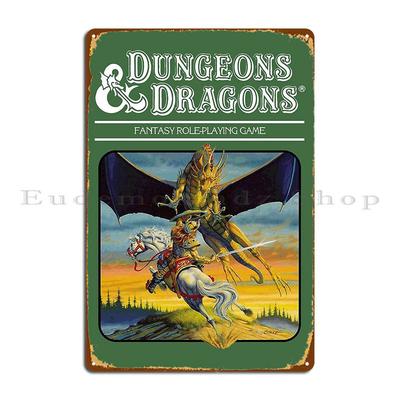 Dungeons Amp Dragons Экспертный набор Искусство Металлическая табличка Настенная роспись Дизайн Ржавая Классическая Настенная табличка Жестяная вывеска Постер