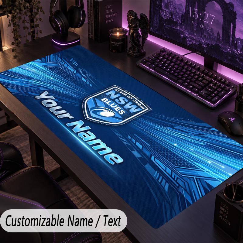 Large Mouse PadNSW Blues Custom Name Text Personalized Desk Mat Non Slip Gaming Pad