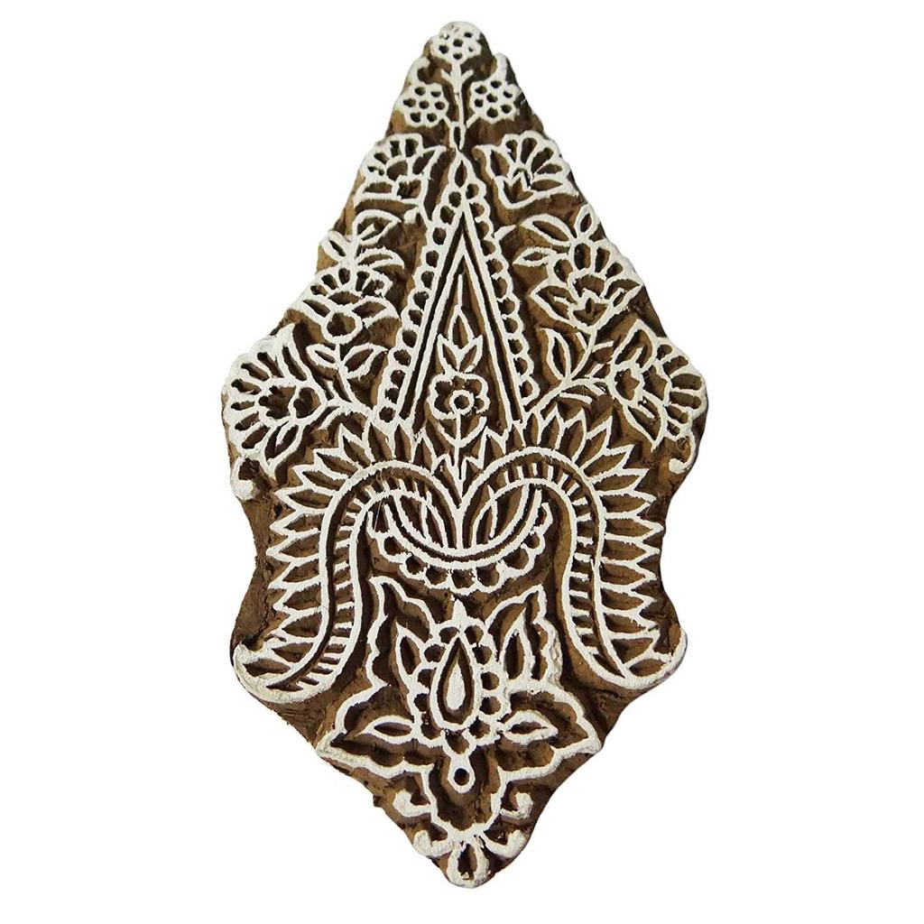 Деревянные ремесленные текстильные печатные блоки на тканевых цветочных дизайнерских штампах изобразительного искусства