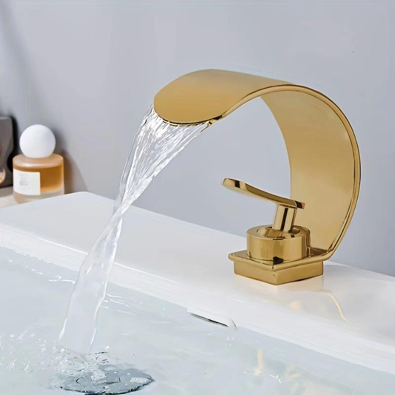 Роскошный латунный смеситель-водопад для горячей и холодной воды для раковин в ванной комнате