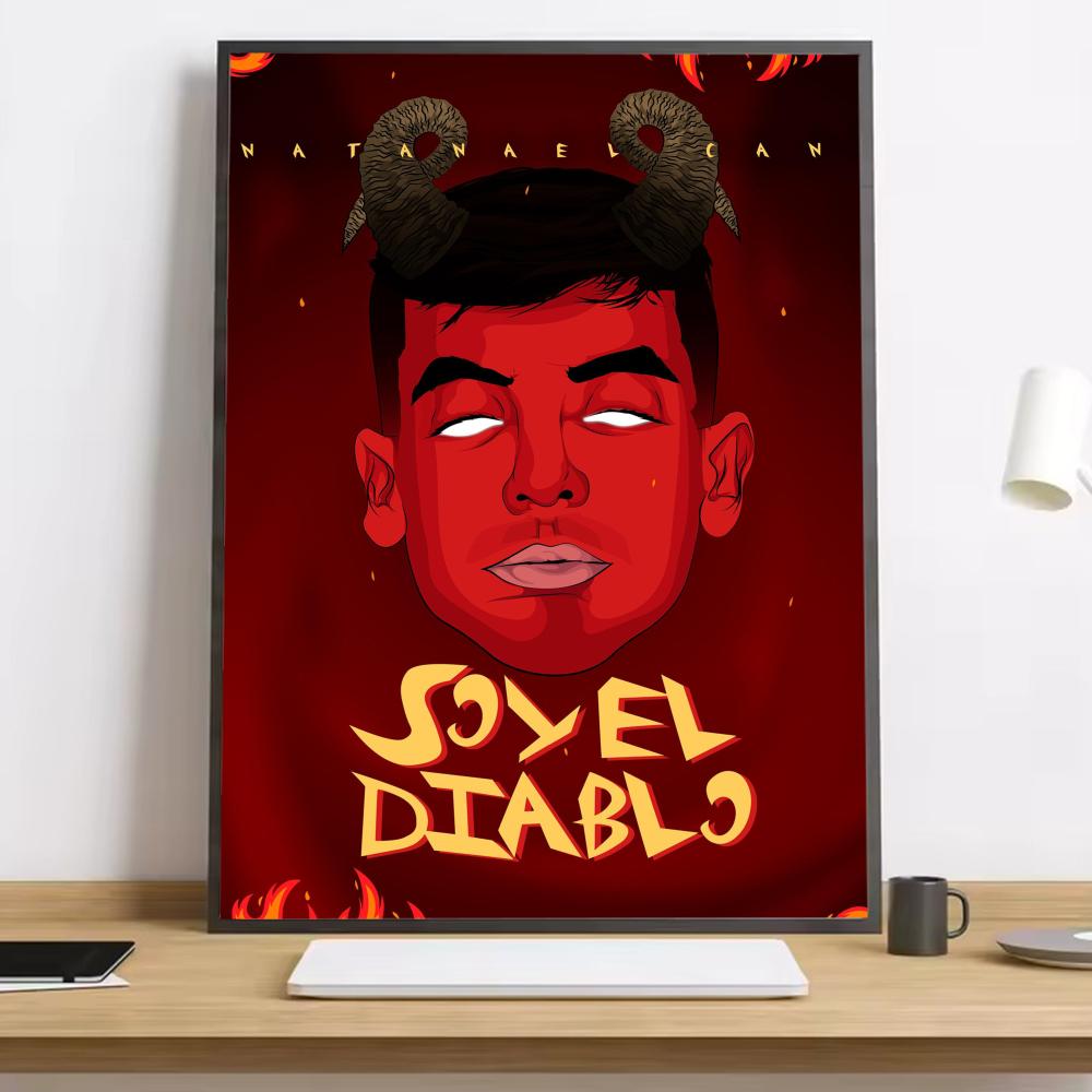 Rapper Natanael Cano Classic Calligraphy HD Canvas Poster living room bedroom bar aesthetic decoration