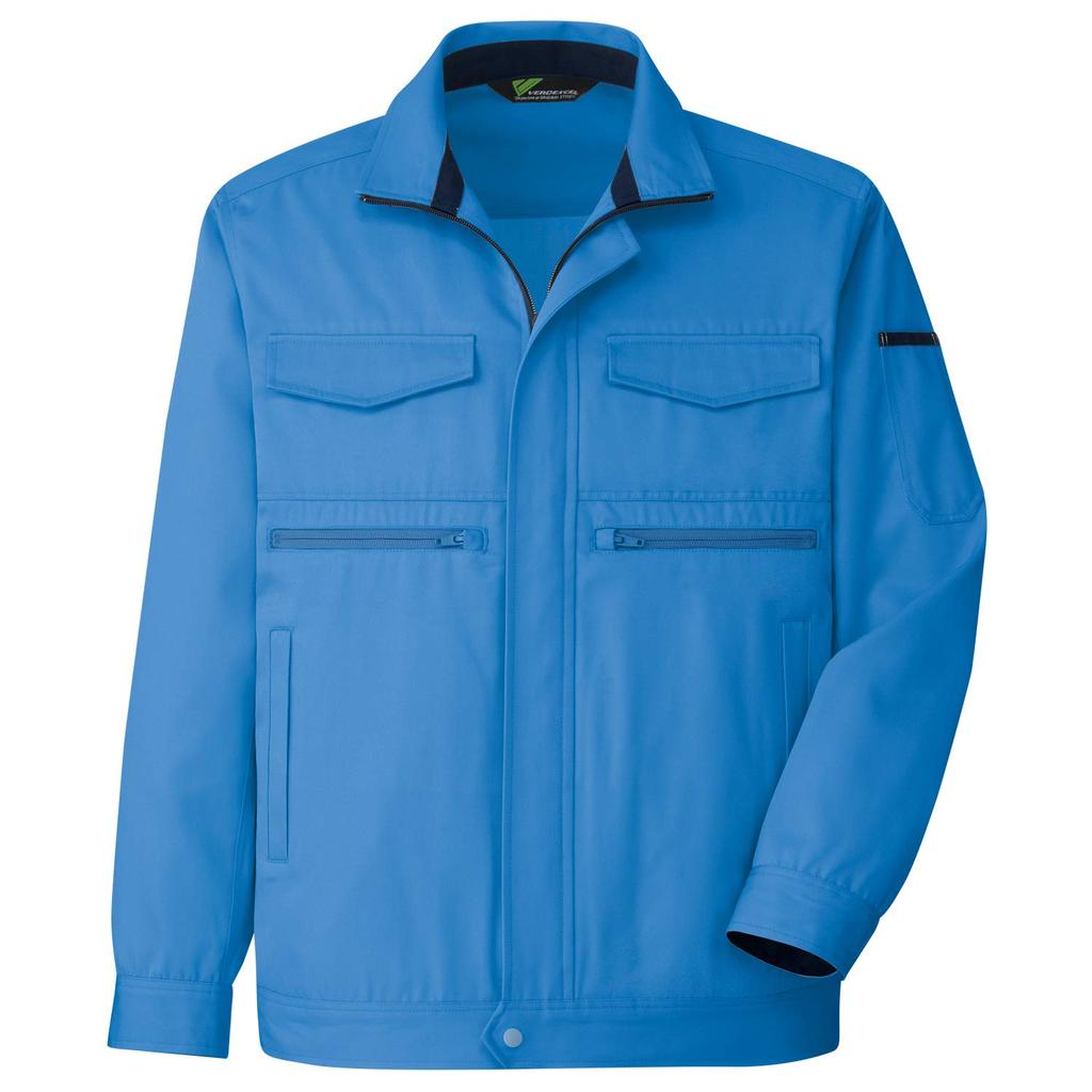 Midori Anzen Verdexcel Workwear Long Sleeve Harness Eco Mark Draped Top Size 3L Jumper, Unisex, Compatible, Anti-Static, Certified, Cut, VE583, Blue,