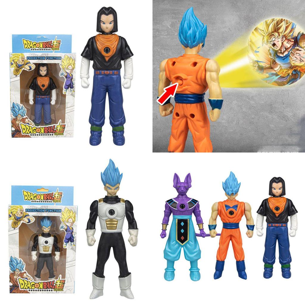 Dragon Ball Z Light Projection Figure Model Blue Goku Vegeta Kids Gift**