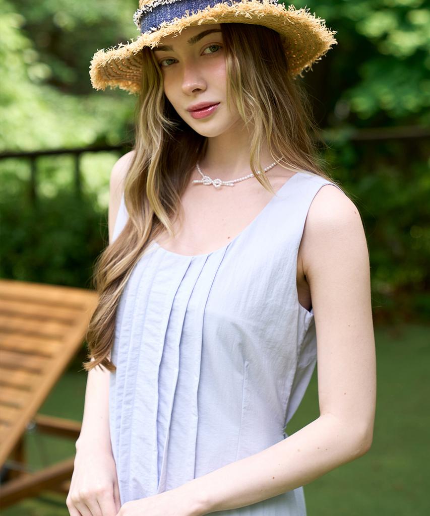 Slow Lolly Pintuck Long Sleeveless Dress_4 Colors