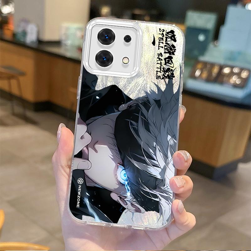 Чехол для телефона Jujutsu Kaisen Сатору Годжо Аниме Градиентный для Redmi Note13 12 11 10 9 ProPlus 13C 12C 10C 9C A2 A1 Жесткий Нескользящий Чехол