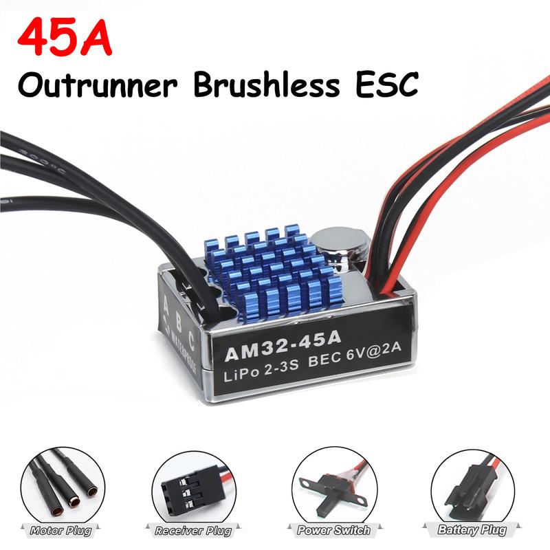 NEEBRC 2322 2600KV Внешний Бесколлекторный Двигатель AM32 45A ESC для 1/12 RC Машин MN82 MN99S MN168 MN78 Гусеничный Внедорожник Комплект Обновления Комбинированные Детали