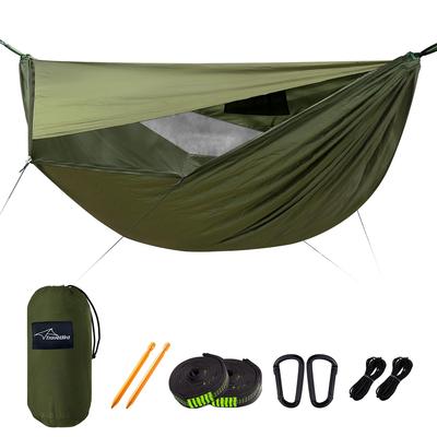 Travel Bird с Mosquito Ridge 70D Нейлон Большой Легкий Подходящий для Открытых Парков Гамак, Интегрированный, Солнцезащитный козырек, Сетка, Веревка, 290140СМ, Легкий,