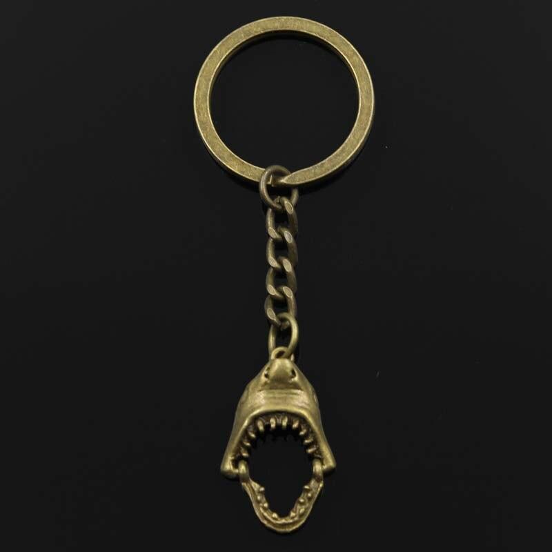 Fashion Opens Closes Teeth Mouth 30x28mm Pendant 30mm Key Chain Bronze Men Car Gift Keychain